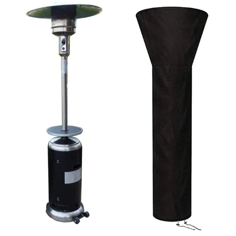 Outdoor Patio Heater Cover Waterproof Dustproof Zippered Protective Sleeve Windproof Drawstring Furniture Protector