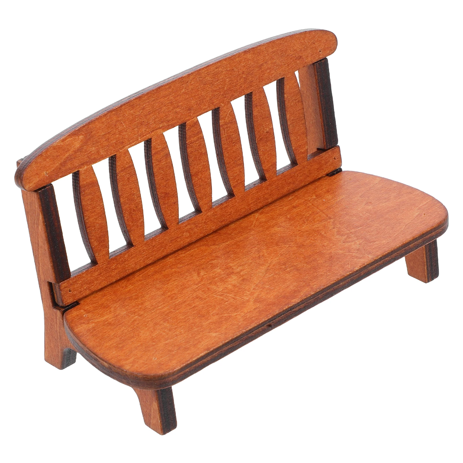 

Wooden Bench Ornaments Adorable Home Chair Settee Model Mini Creative Photo Props Bamboo Layout