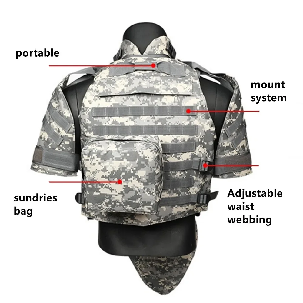 Detachable Expand Tactical Vest Combat Uniform Military Fan Protective Waistcoat Travel Adjustable Shoulder Straps Camo Garment