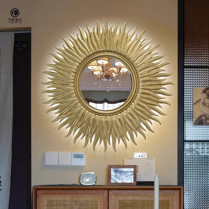 A  European style living room Helios dining room entrance decoration wall hanging mirror