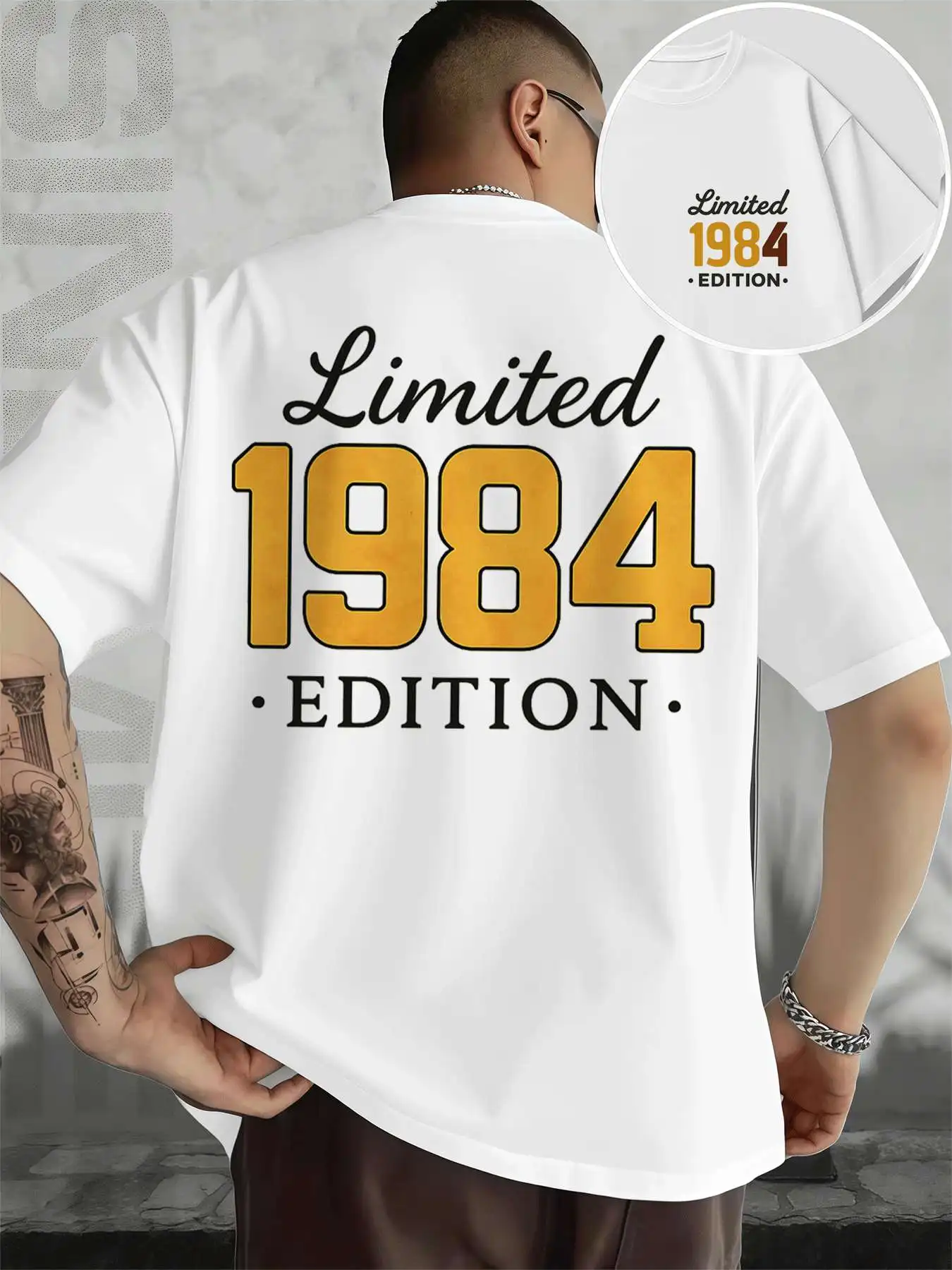 

Limited Edition 1984 Tee Men's Double-Sided printed Fashionable Casual Crew Neck 220gsm Pure Cotton T-Shirt