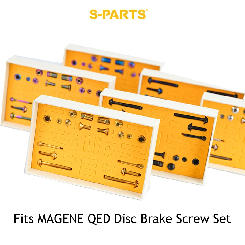 A Set S-PARTS Titanium Alloy Disc Brake Screw Kit Compatible with MAGENE QED Bike Caliper Pad Pin Lever Caliper Modification
