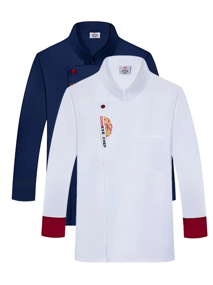 Chef Work Jackets Tops Restaurant Outfit Professional Cook Wear Cooking Clothes Long Sleeve Waiter Coat Kitchen Uniform