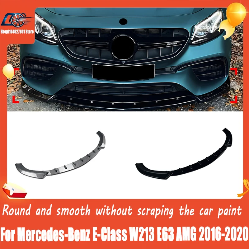 For Mercedes-Benz E-Class W213 E63 AMG 2016-2020, Front Lip & Corner Spoiler Front Bumper Splitter, Sporty Upgrade, Direct Fit
