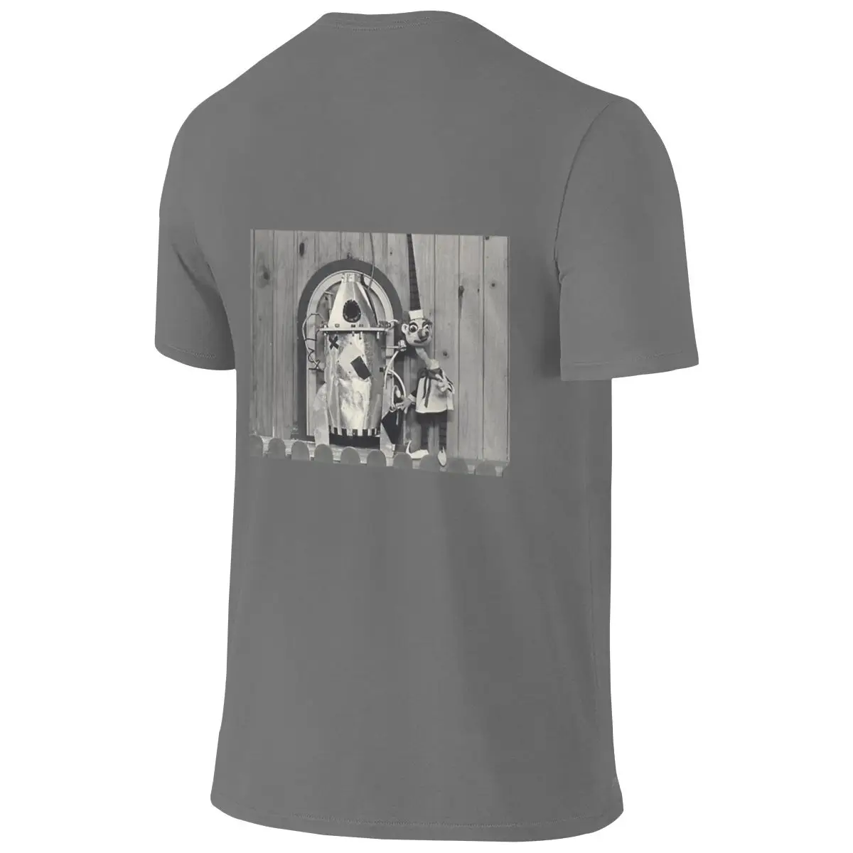 Mr Squiggle And Rocket Ultra-Minimalist Reversible T-shirtArtistic Style Fade-Resistant Cotton Tee