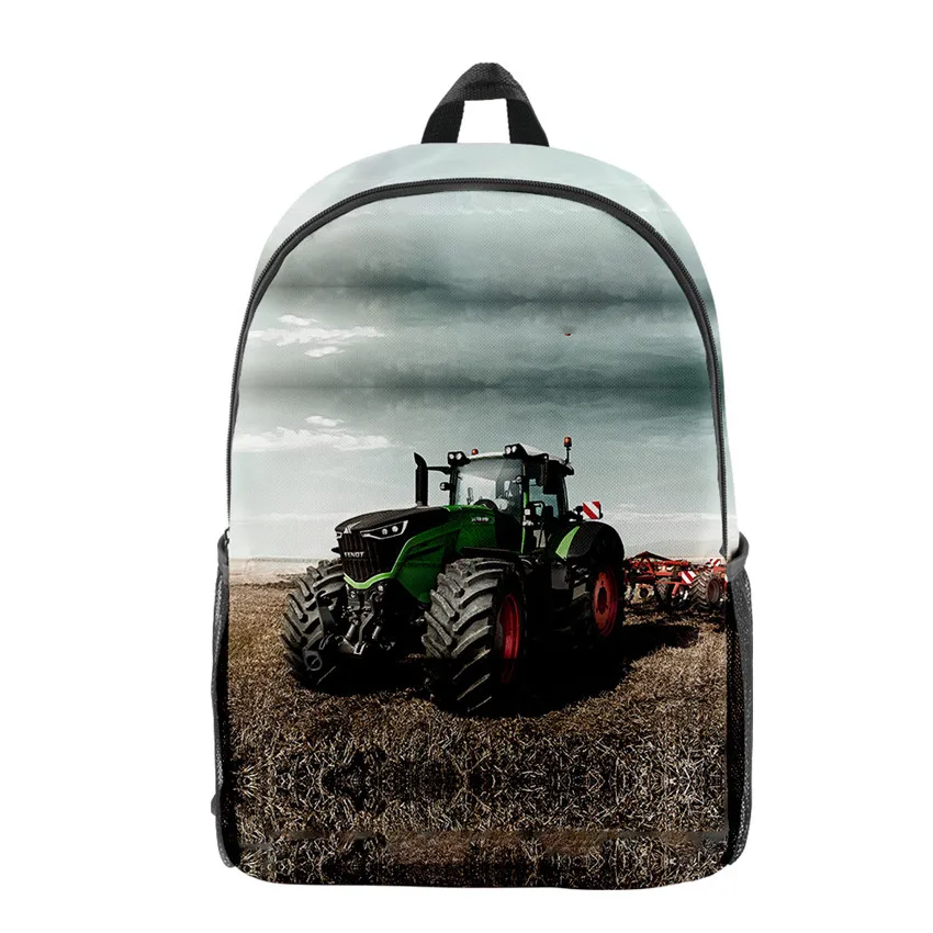 Novelty Tractor Graphic School Backpack for Teenagers Boys Girls Kids Bookbag Children Middle Student School Bag 16 Inches