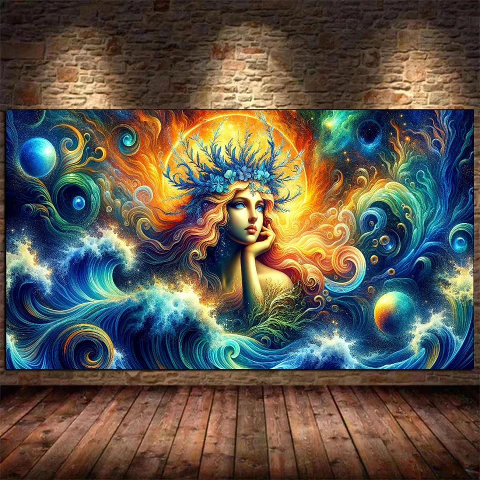 The Sea Goddess DIY 5D Diamond Painting New 2024 Large Size Abstact Wave Landscape Full Diamond Embroidery Mosaic Cross Stitch