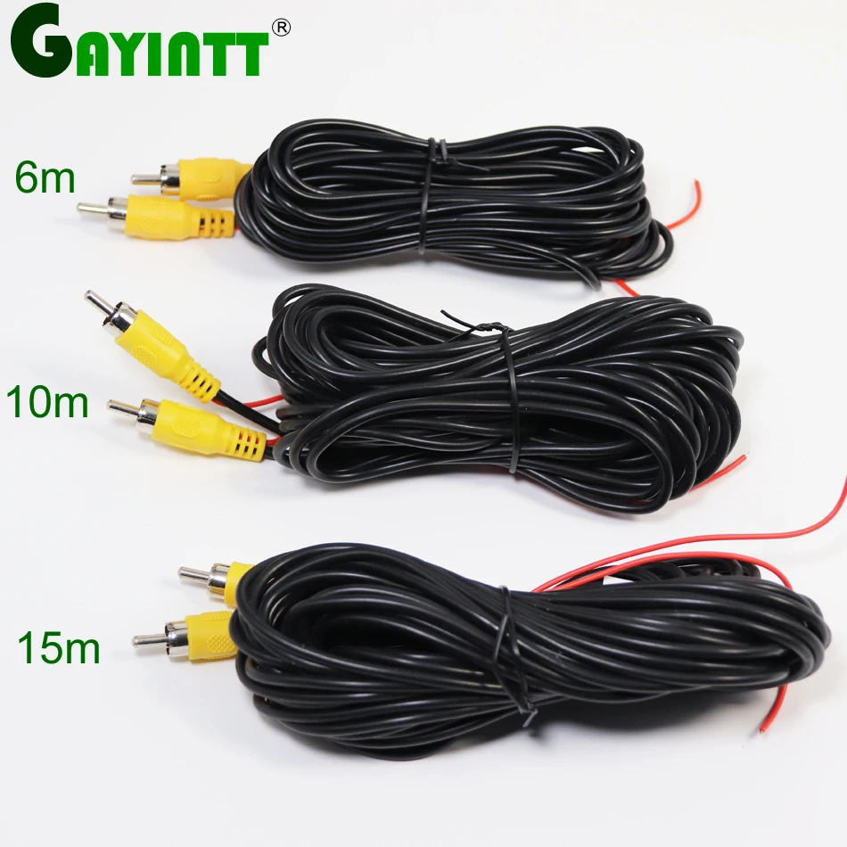 

GAYINTT AV RCA Cable 6M 10M 15M 20M for Rear View Camera with Video Trigger Wire Connecting Car Parking Rearview Monitor