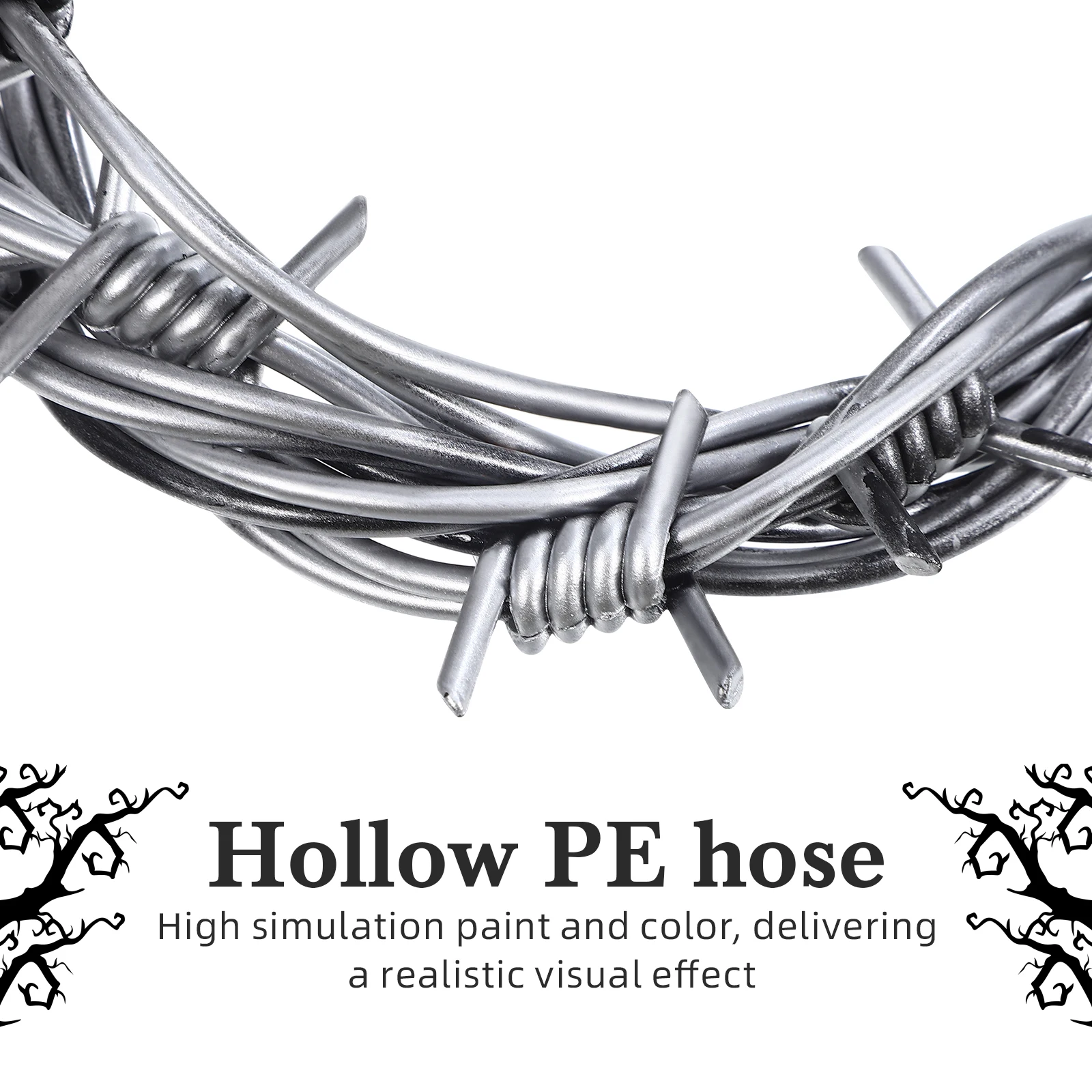2pcs Plastic Simulation Barbed Wires Fake Barbed Wires Halloween Party Prank Haunted House Prank Prop Outdoor Indoor Decoration