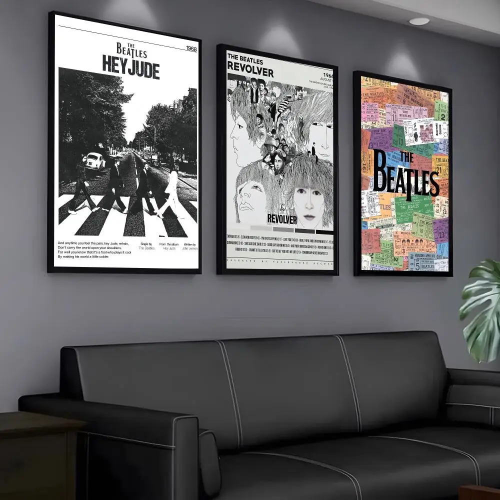 Band B-The Beatles Poster Poster Modern PP Paper Wall Art Sticker Minimalist Decorative for Home Wall Decor Gift