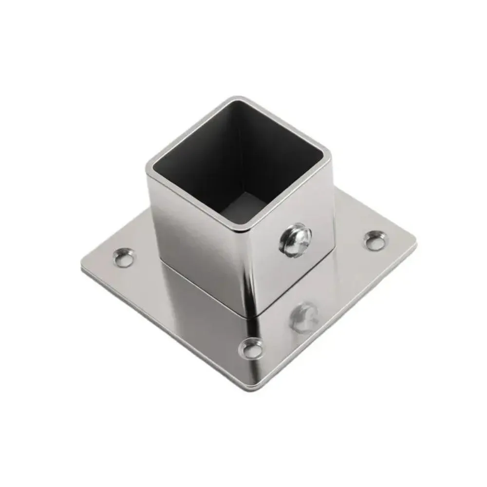 New Stainless Steel Square Tube Connector Set 20/25/30/40mm Rustproof Flange Base Heavy Duty Elbow Corner Joint Fence