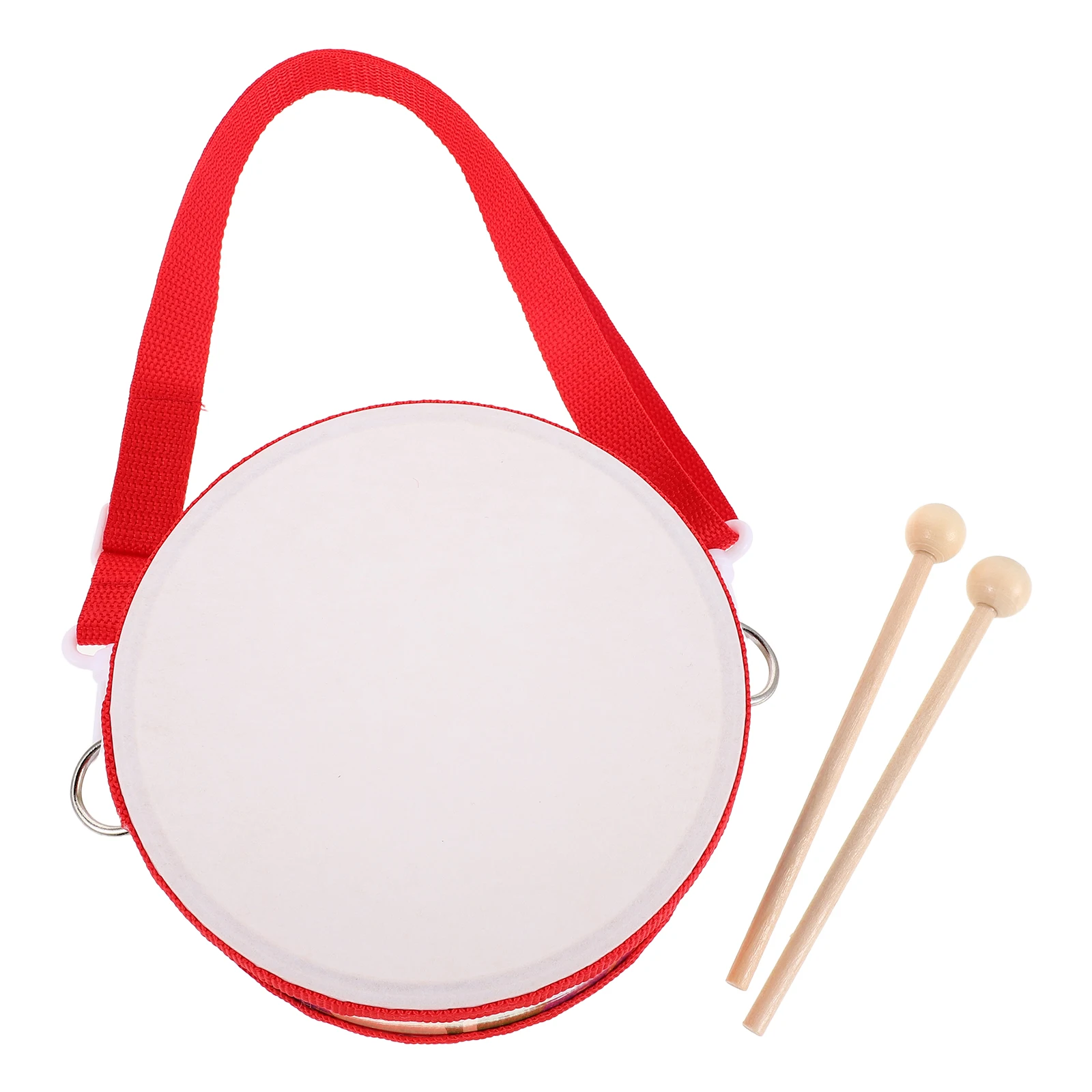 

Drum Set Wooden Double Sided Snare Drum Musical Instrument Adjustable Strap 2 Drumsticks Preschool Educational