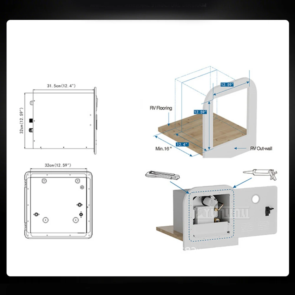 Temperature Heating; Water Heater,Small Portable Mobile Constant-Floor Heating Self-Drive Camping  Instant-Heat Electric