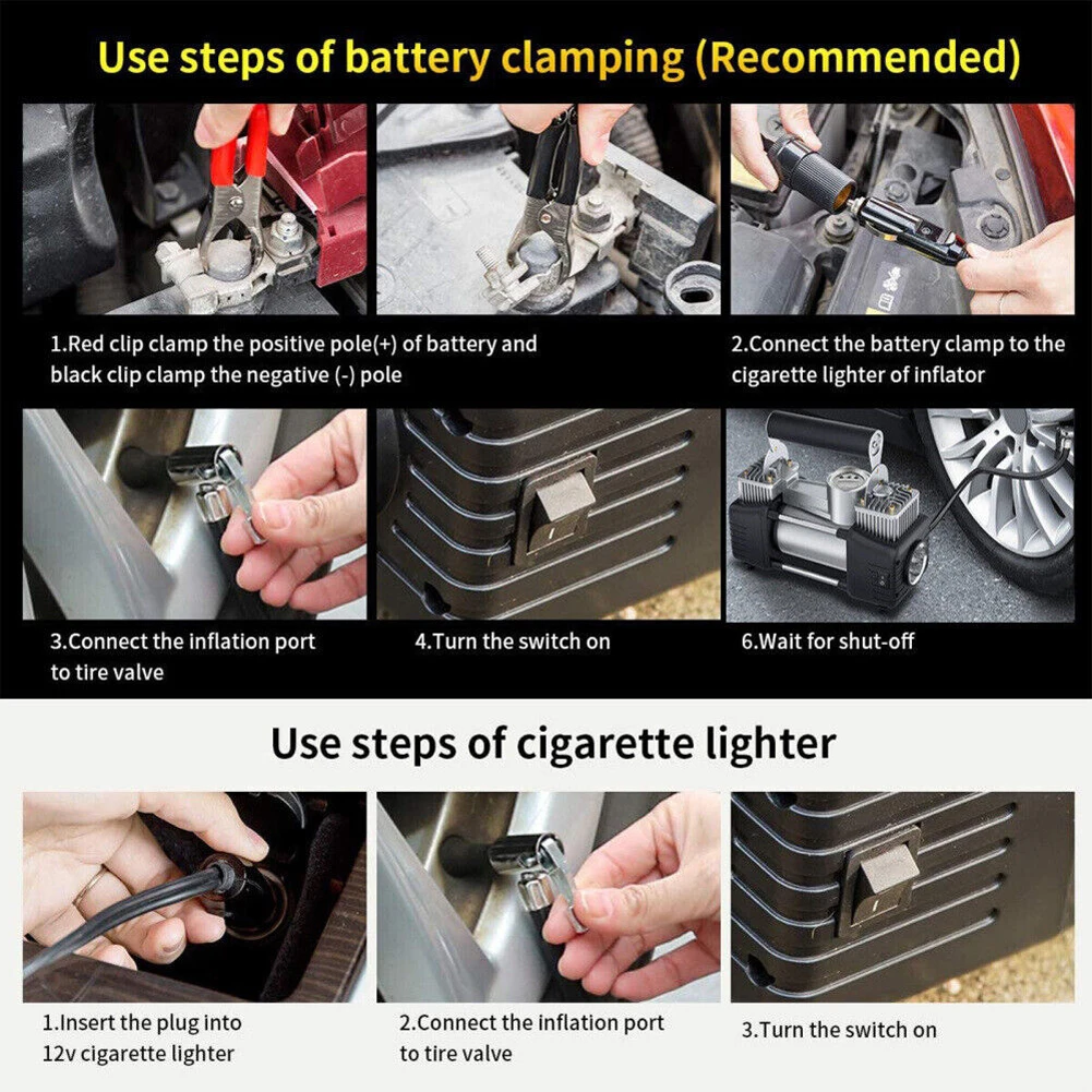 

Автомобильный компрессор для шин 150PSI, мощный автомобильный воздушный насос 12В, электрический насос высокого давления, портативный воздушный компрессор для легковых автомобилей и внедорожников