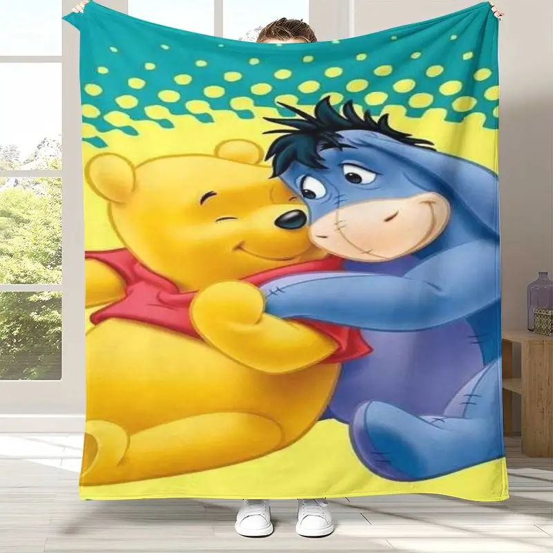 Kawaii W-Winnie Pooh Bear Cartoon Soft Flannel Throw Blanket,Cozy Warm Blanket for Bed,Sofa,Living Room,Picnic,Home Decor,Gift