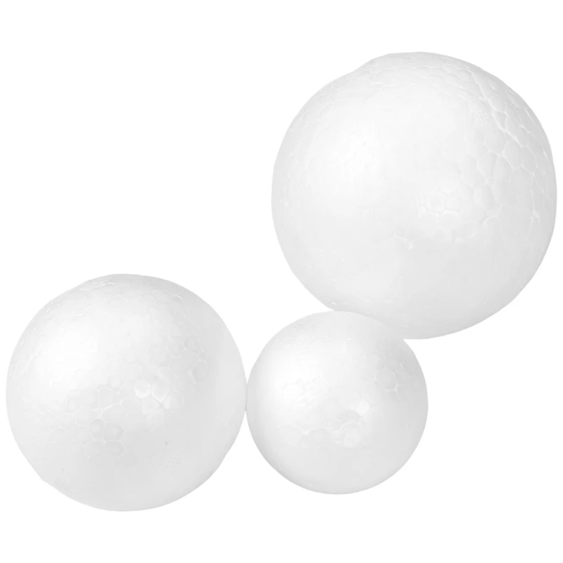 Bolas de espuma para artes e ofícios, bolas redondas suaves, poliestireno, 7 tamanhos, 1-4 Polegada, pack FBil-130