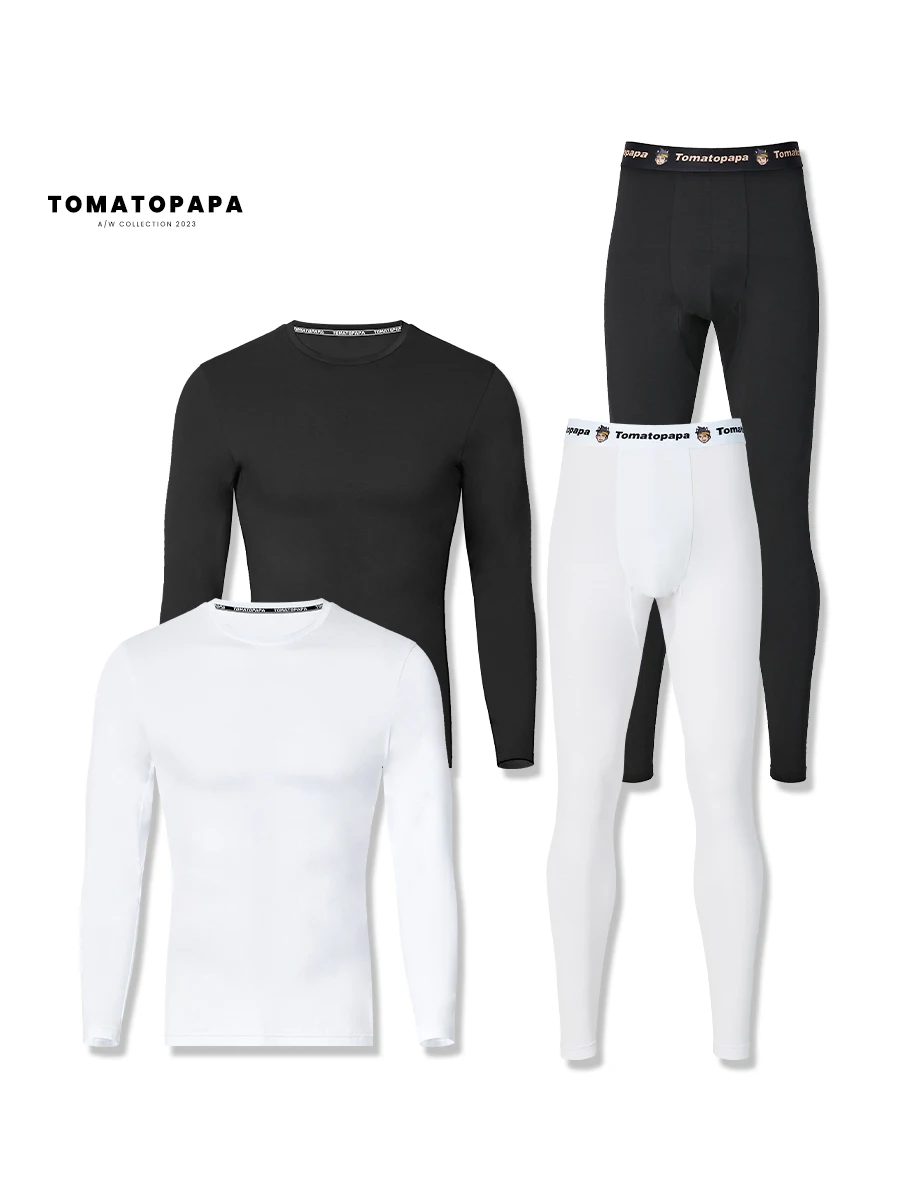 Herbst-Winter-Thermo-Leggings-Oberteil, 2-teiliges Set, weiche Unterhemd-Unterhose in Übergröße