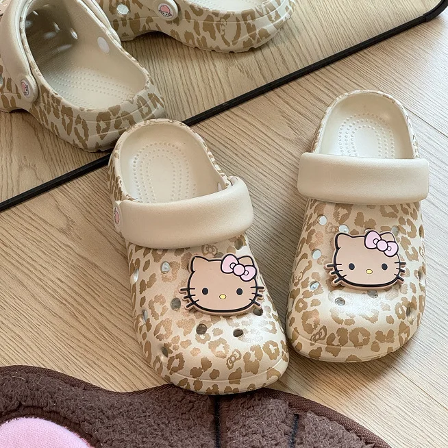Leopard Print Cartoon Summer Cool Slippers Trendy Cute Closed Toe Breathable Anti Slip Wearable Outdoor Practical Beach Slippers view 6