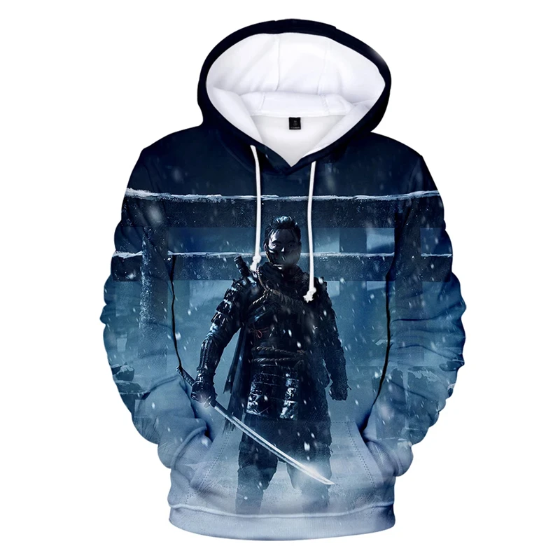 2024 Game Ghost of Tsushima 3D Printed Men's Hoodie Sports Adventure Role Playing Adult 3D Printed Hoodie Boys' Sweatshirt Top