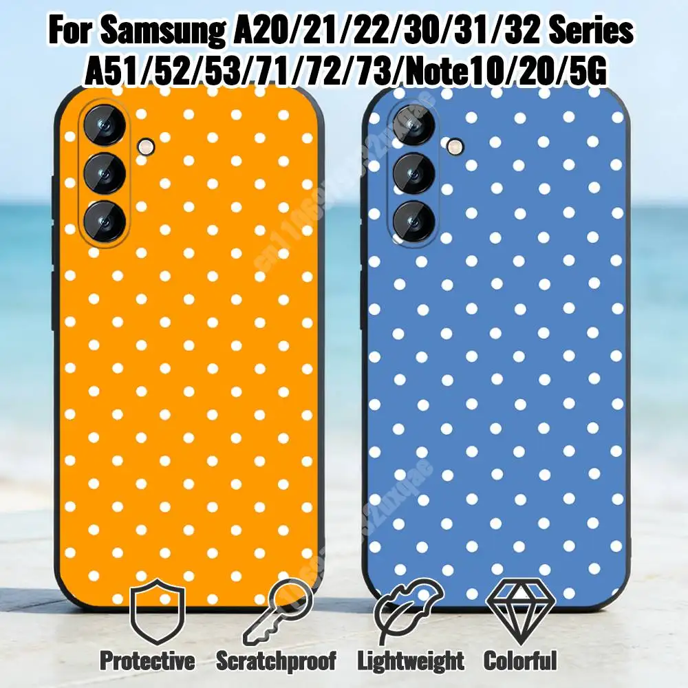 

Polka Dot Pattern Phone Case for Samsung Galaxy A12 13 Note 10Pro 20Ultra A20 21 22 30 31 32 A71 72 TPU Cover