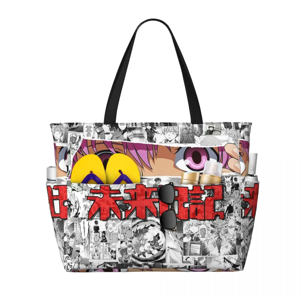 

Yuno Gasai By Mirai Nikki Beach Tote Bag Sport Gym Yoga Duffle Large Tote Bag Women Travel Bag Fitness bag