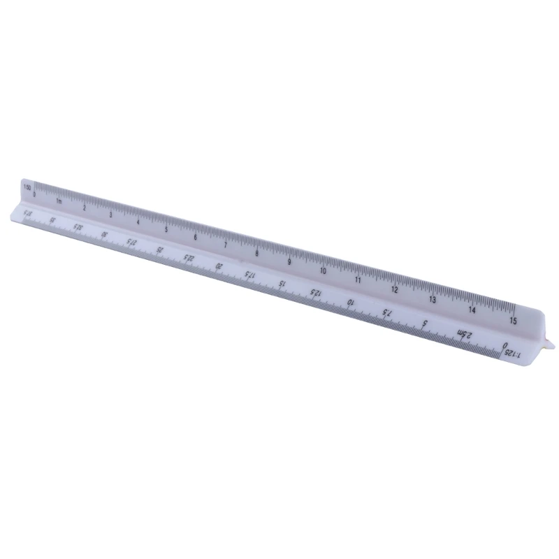 Plastic Scale Ruler, Triangular Ruler, 30cm, Triangular Ruler, Metric Scale 1:20, 1:25, 1:50, 1:75, 1:100, 1:125