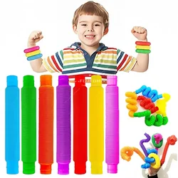 8-40 Pcs Pop tuby kolorowe teleskopowe zabawki typu Fidget zabawka sensoryczna dla uśmierzenie lęku stresowych dla dzieci dorosłych zabawki edukacyjne prezenty