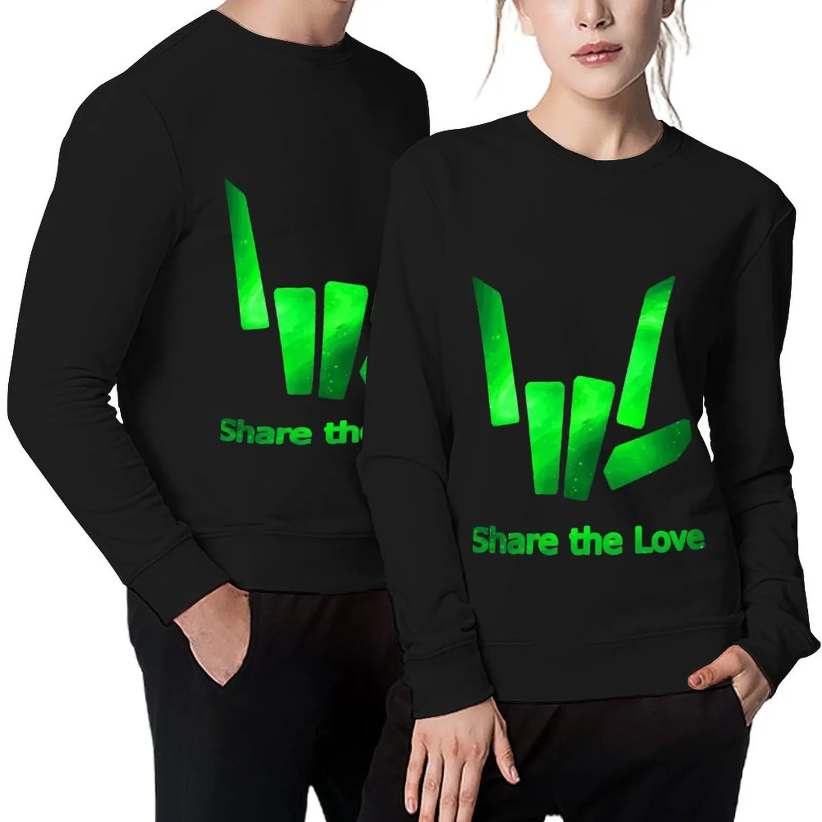 

Kids share The Love green Galaxy Logo Pullover men's clothing male clothes mens designer clothes autumn sweatshirt