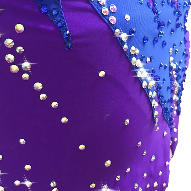 Ginástica artística Leotards para adultos e crianças, macacão jóias, sem mangas, manga longa, traje de patinação artística, multicolorido