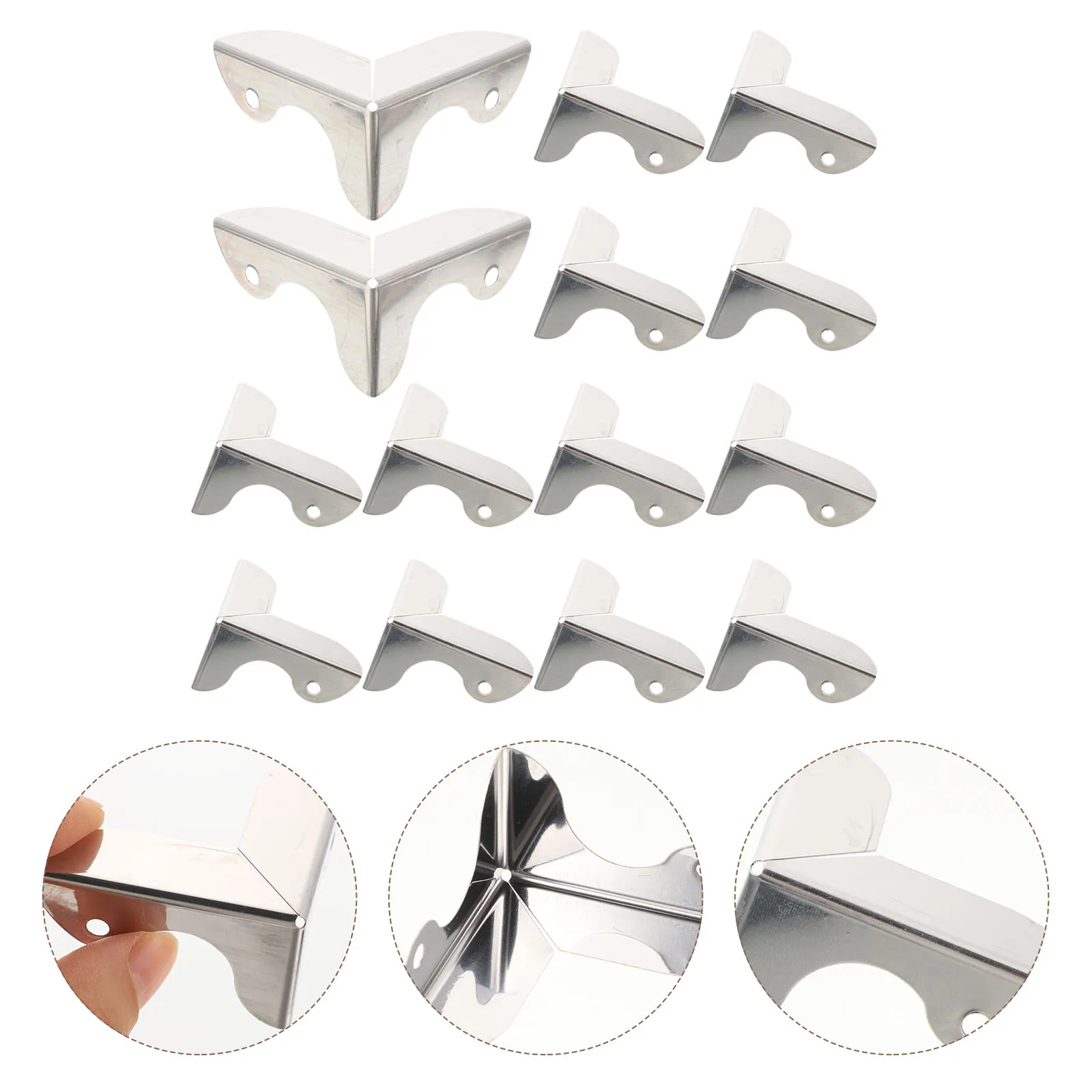 

16pcs Corner Protectors for Wood Boxes Jewelry Cases Nickel Plated Retro Style Box Safety Guard Protective Guards