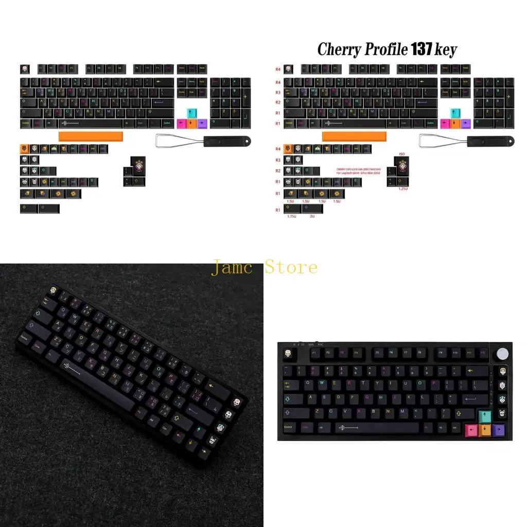 

LX0B Клюки Установите CherryHeight KeyCap для 61 64 980 104 108 Mechanical