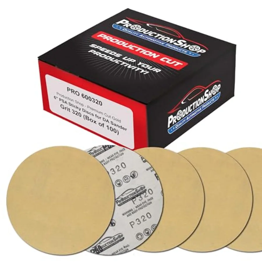 

Premium 6" PSA Gold Sanding Discs Box of - Self Adhesive Stickyback Abrasive Sandpaper for DA and Random Orbital Sanders - Sand