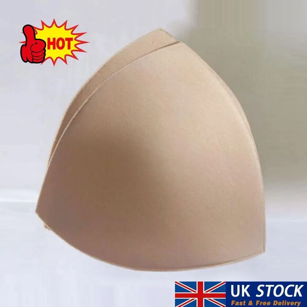 1pair Bikini Bra Pad Triangle Cups Chest Push Up Insert Foam Pads For Swimsuit Padding Accessories Removeable Enhancer Bra L0G1