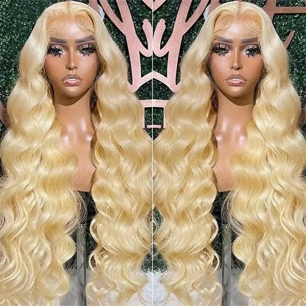 

13x4 Honey Blonde Lace Frontal Wigs 30 32 38 Inch 180 Density 613 Body Wave Lace Frontal Wigs Human Hair Brazilian for women