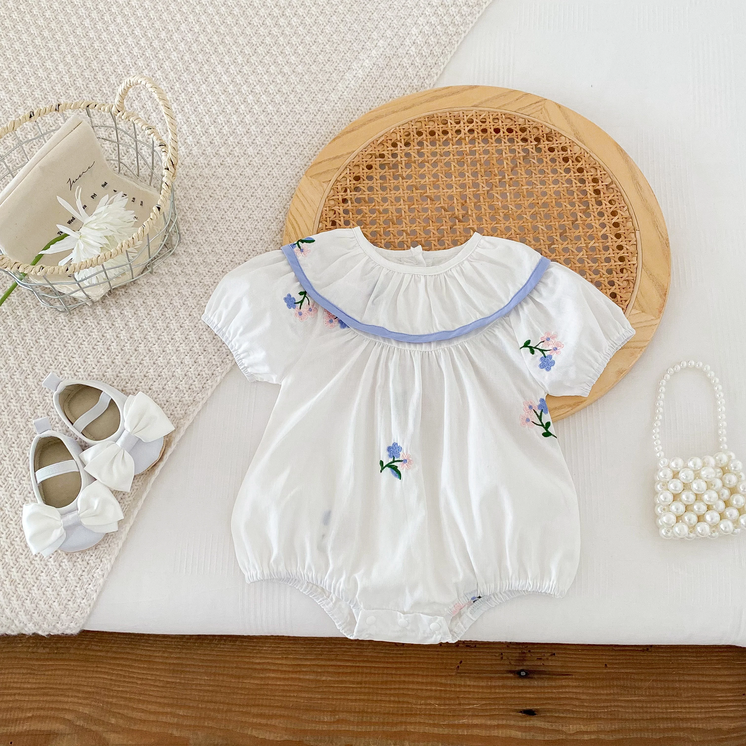 Baby Summer Dress with Floral Pattern, Baggy Style, Cute and Stylish Lightweight Dress for Little Girls