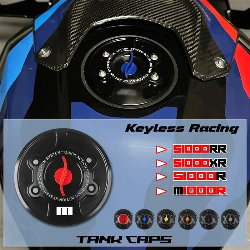 For BMW S1000RR HP4 M1000RR 2009-2024 Motorcycle Fuel Tank Cap Release Quick Keyless Cover Replacement