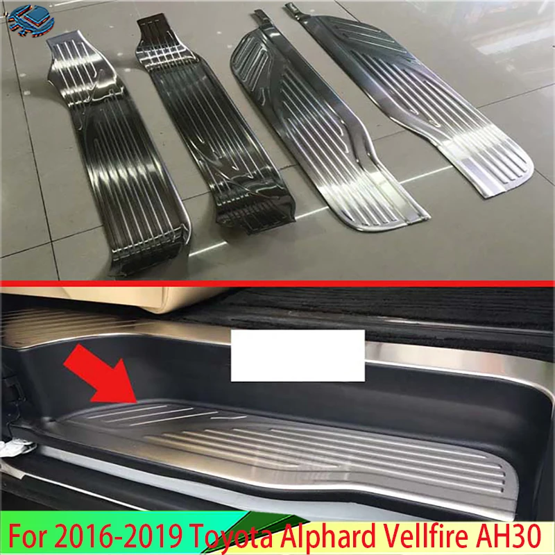 

For Toyota Alphard Vellfire 2016 -2019 Stainless Steel Side Inner Door Sill Welcome Rust Pedals Scuff Plate Guards Accessories