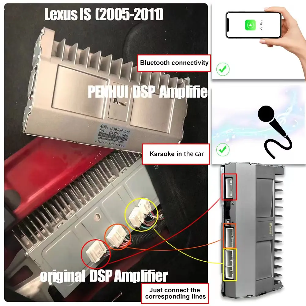 768W 12CH Special Car DSP Amplifier and Karaoke Modules for Toyota Cars audio for the car with JBL Pioneer amplifier
