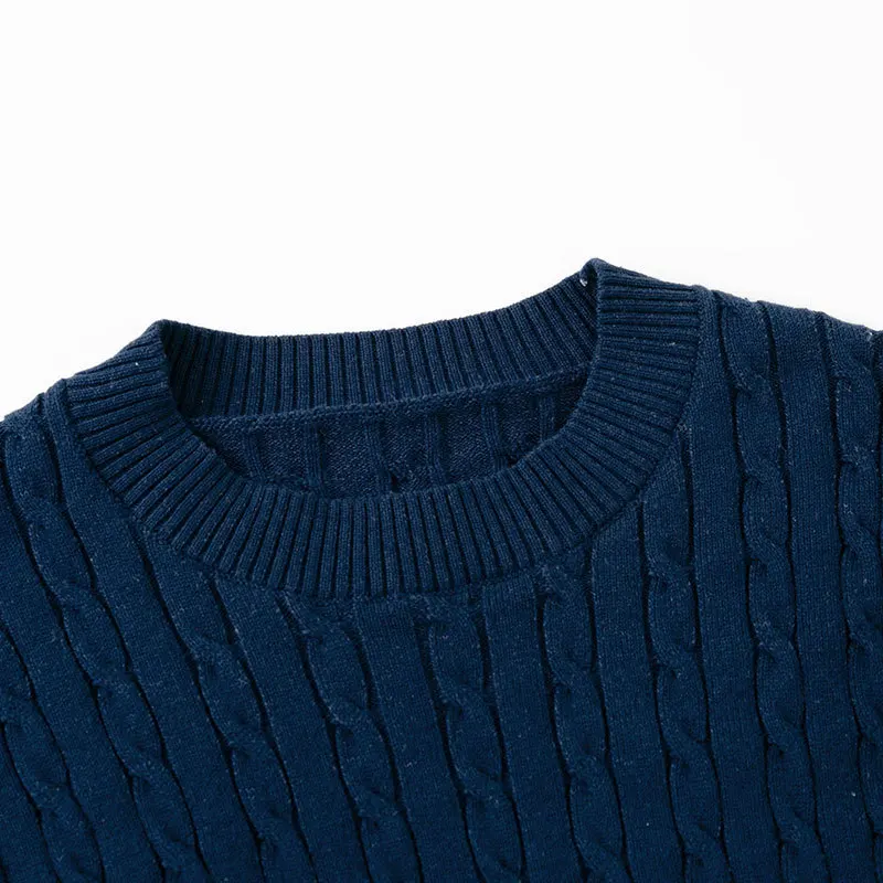 2026 autumn and winter new children's twist inside with solid color cotton thread sweater for boys and girls baby bottom pullov