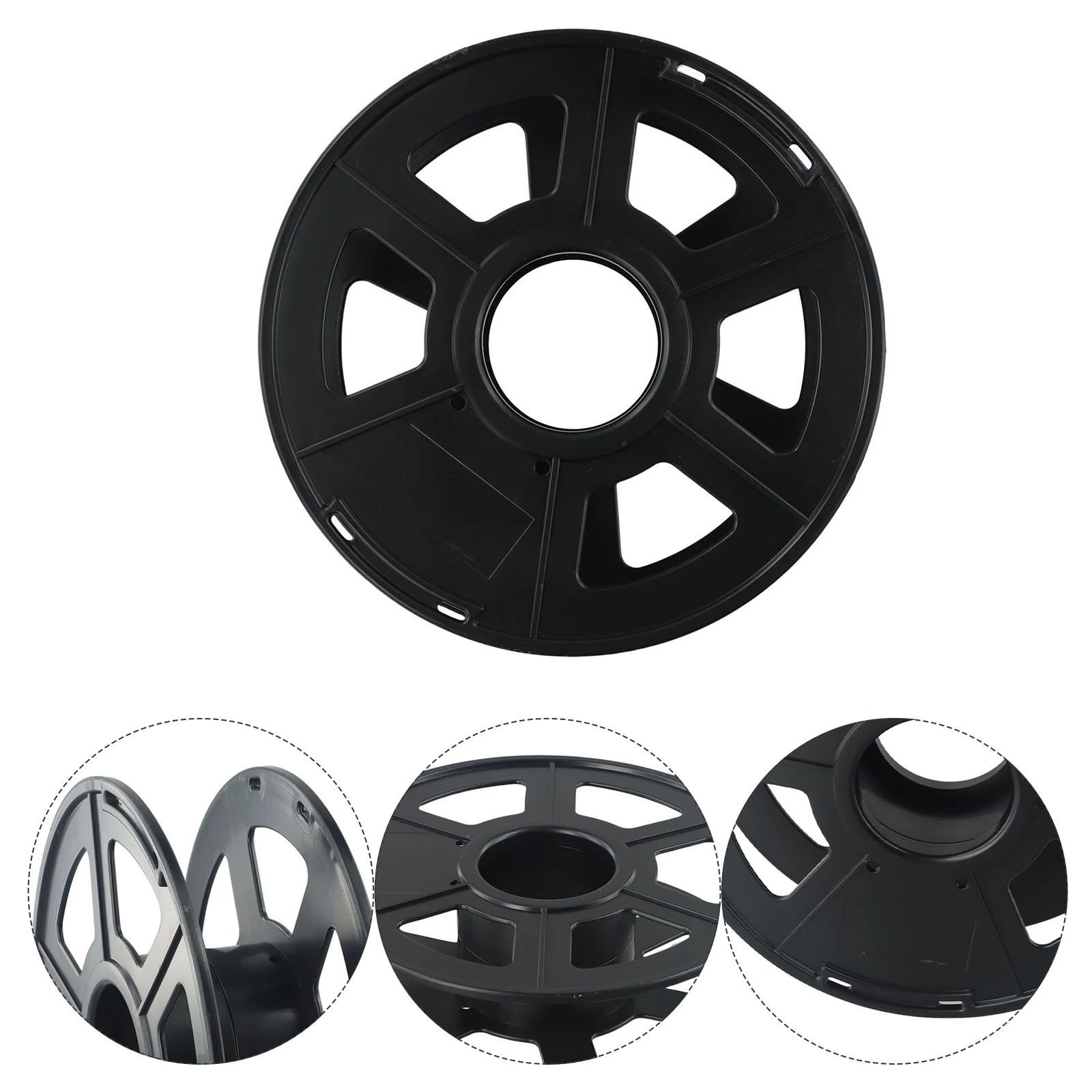 Empty Cable Wire Cable Reel 0.3/0.5/1/1.5/2/3/5/8/10m For Leads For Rope Plastics 195g 7*6*5cm Black For Cables