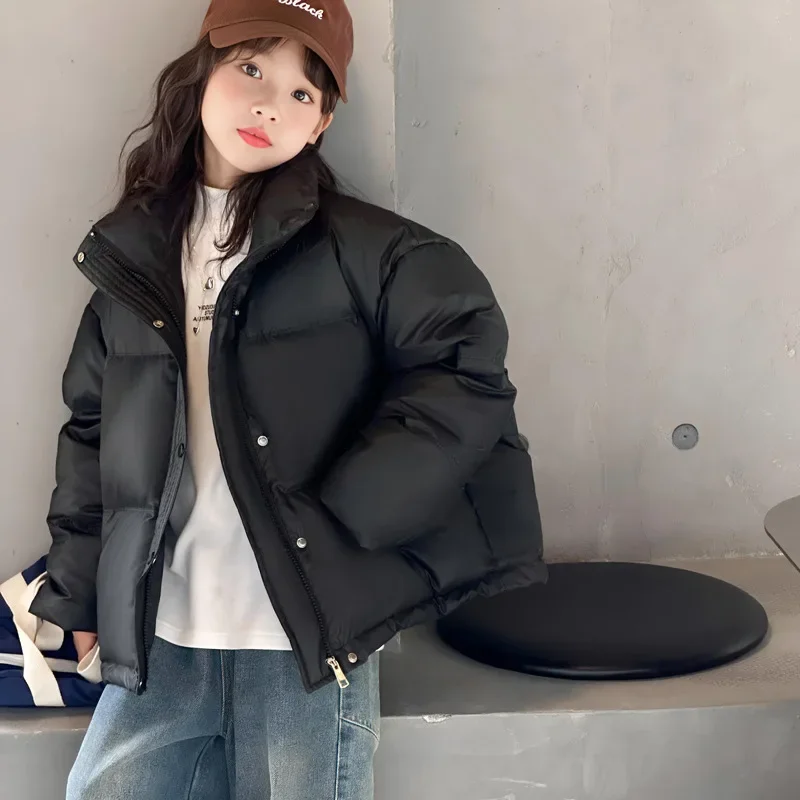 Girls' down jacket Winter  children's white duck down coat Korean version short thickened bread clothes for children