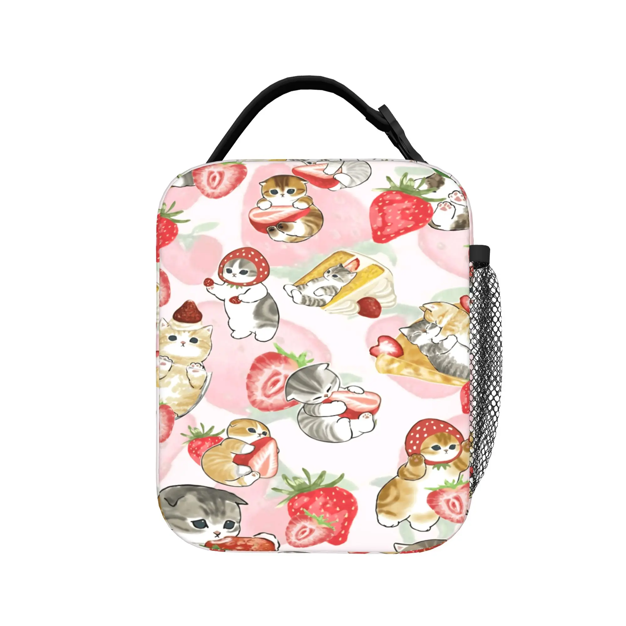 Sharks and kittens Lunch Bag For Girls  Print Lunch Box Fun School Cooler Bag Portable Waterproof Thermal Tote Handbags