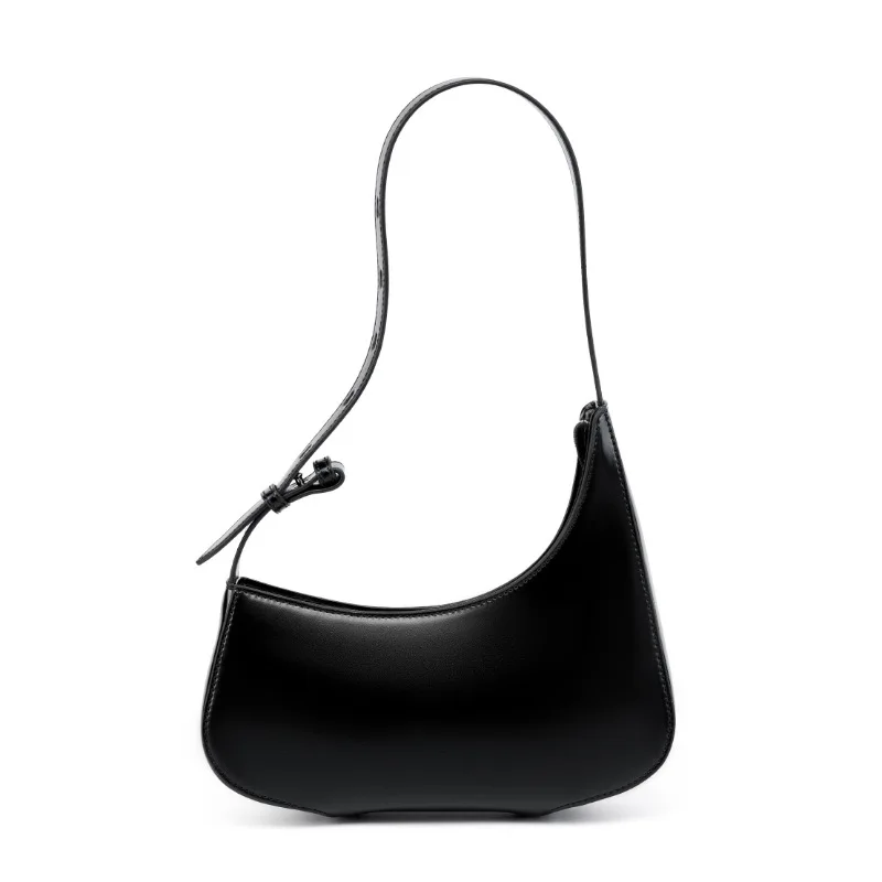 Women Fashion Irregular Cow Genuine Leather Underarm Shoulder Bags Female Luxury Designer Minimalist Half Moon Ladies Handbags