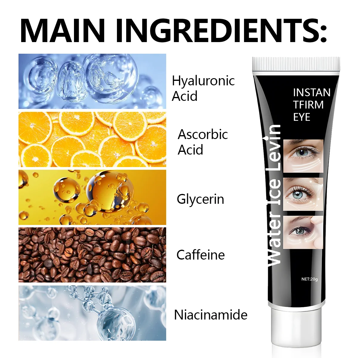 Instant Firming Eye Cream Ligh - Caffeine Eye Serum ulasan dan harga