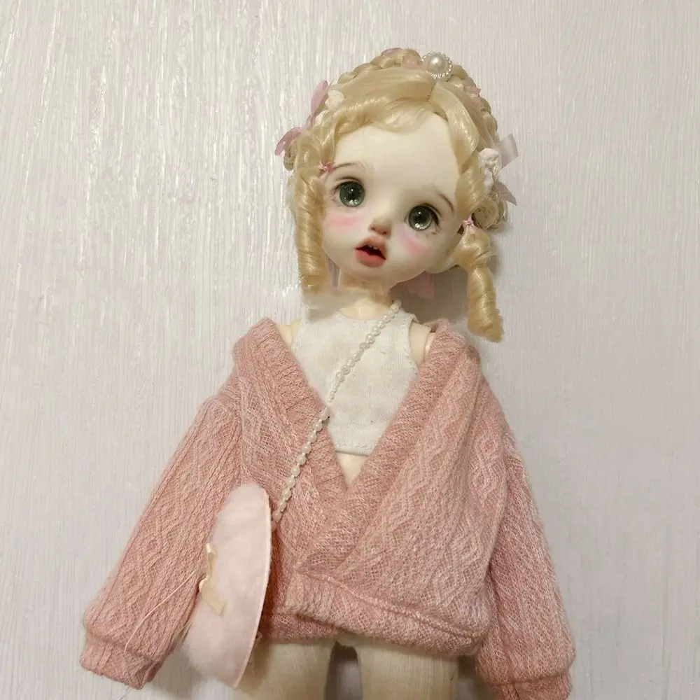 Casual Wear Knitted Cardigans Cute Elegant Doll Tops Coat Mini Doll Sweaters for 1/4 1/6 BJD 30/45cm Dolls