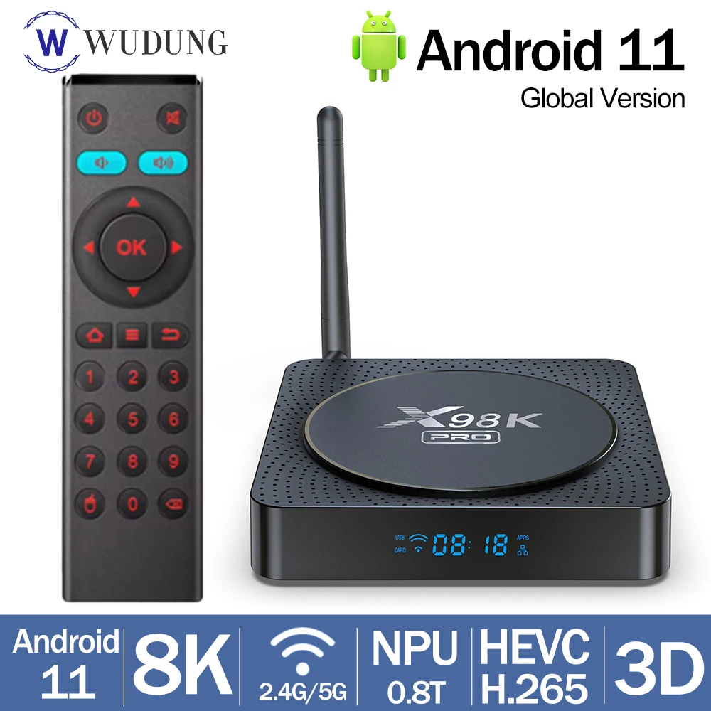 

2025 NEW X98K PRO Smart TV Box RK3566 4GB 32GB 2.4G/5G Android 11.0 LAN BT 4K 8K 3D Dual Wifi6 1000M Media Player Set Top Box