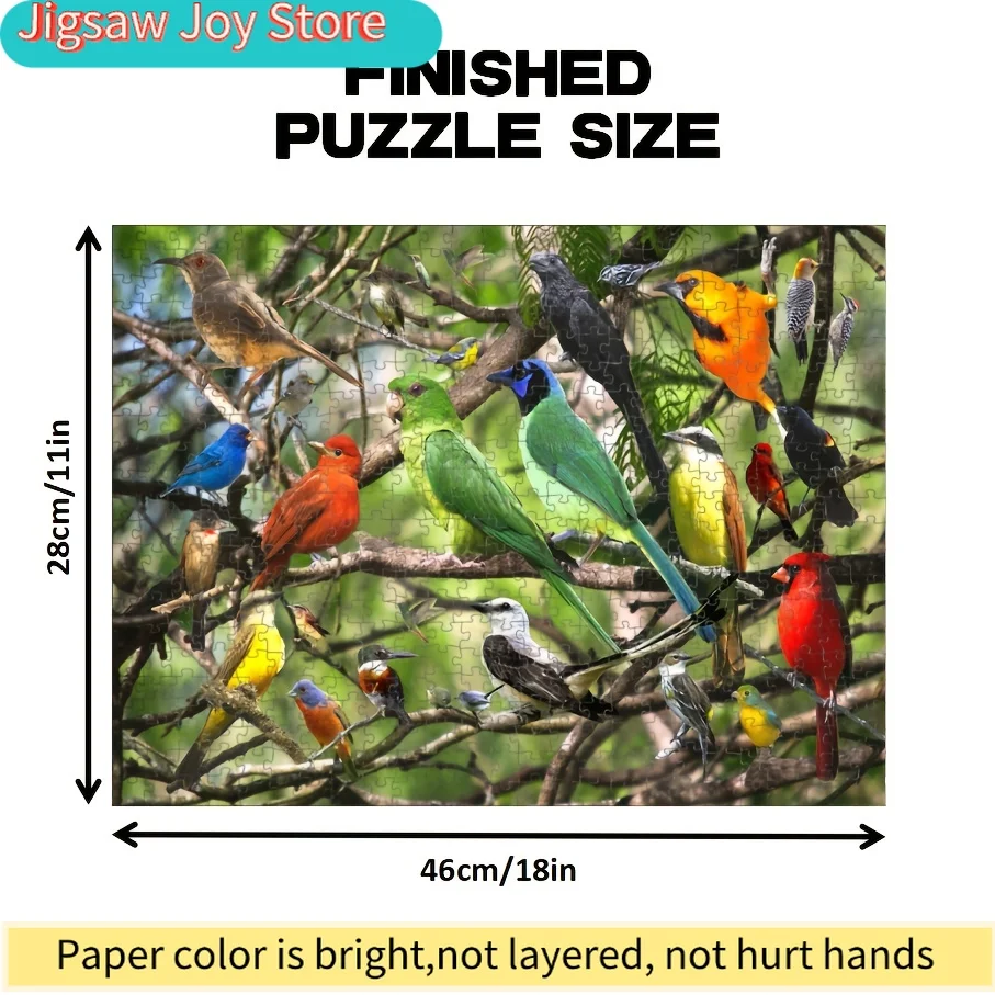 1 Caja de Piezas de Rompecabezas de Papel - Se Encajan Perfectamente para Adultos, Juego de "Aves" - Ideal para Fiestas, Actividades Familiares y de Amigos