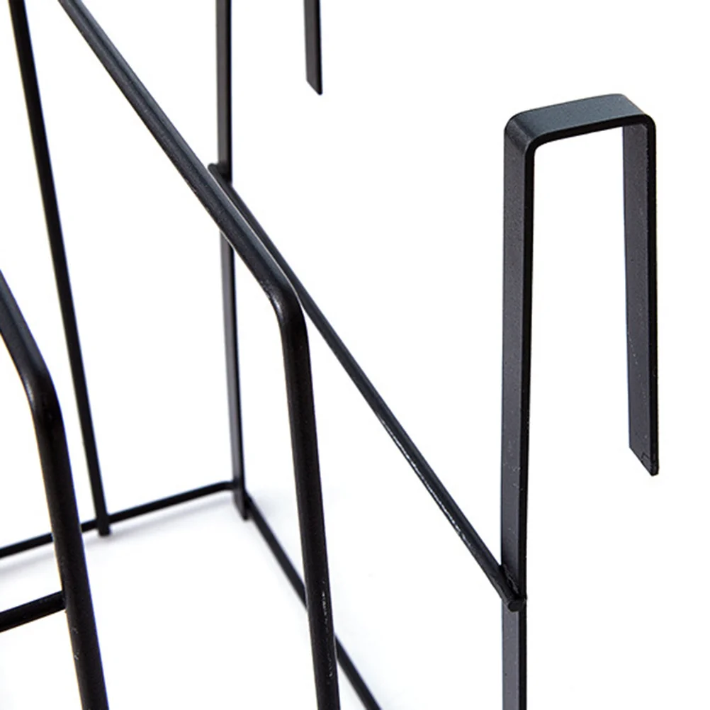 

Black Wall Mounted Iron Hook Rack Double Layer Chopping Board Holder Kitchen Bathroom Cabinet Storage Organizer