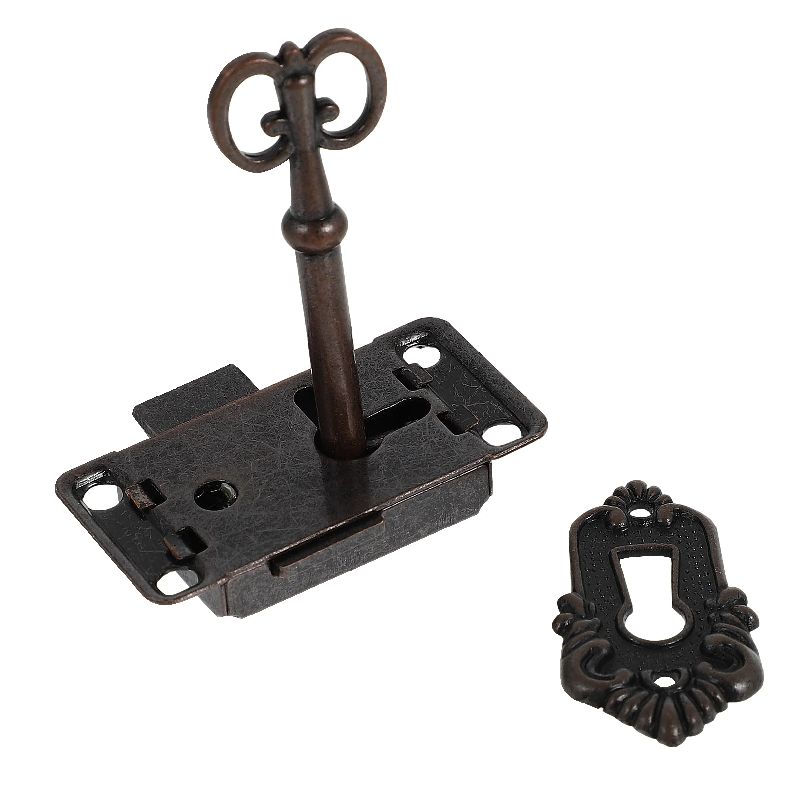 

2 Sets Cabinet Locks Vintage Jewelry Box Latches White Nickel Drawer Knob Furniture Door Hardware Rust Resistant
