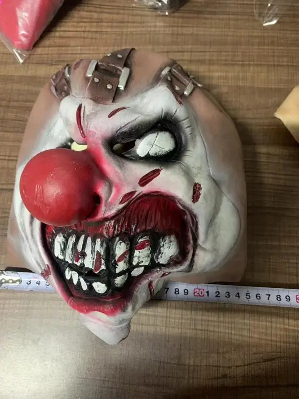 Máscara de payaso asesino retorcido para Halloween, película Cosplay, demonio de terror, máscara de payaso de látex, fiesta de Carnaval, Casa Encantada, máscara asesina de terror